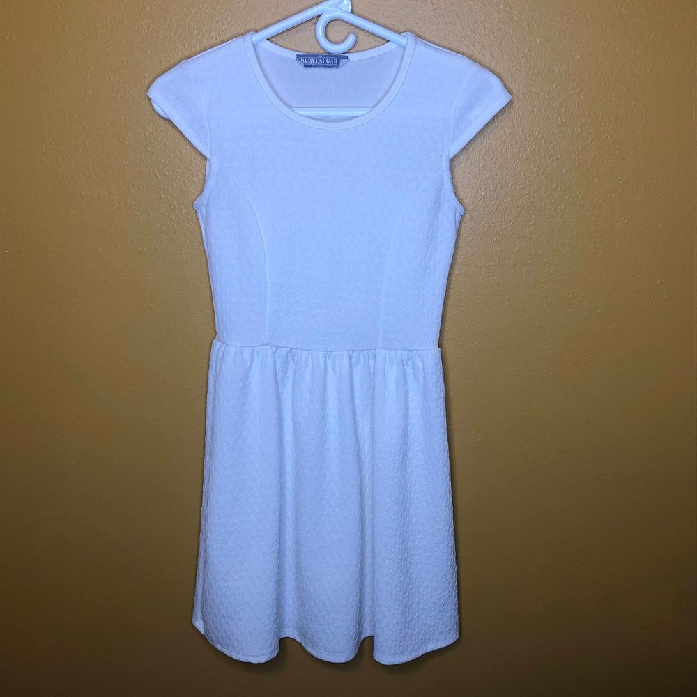Rebel Sugar White Cap Sleeve Dress, S